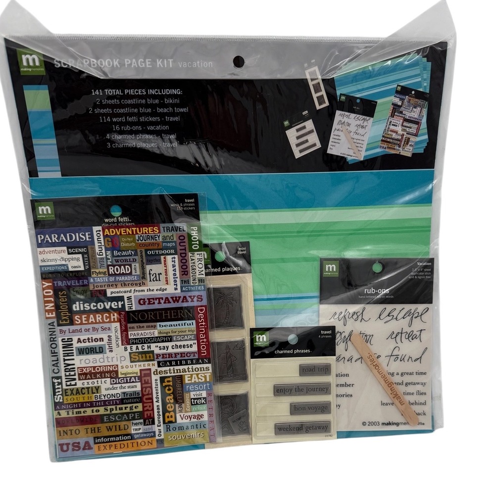 Making Memories Vacation Scrapbook Page Kit 141pc Travel Beach Coastline 25786